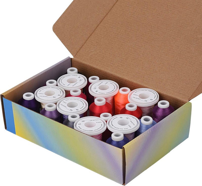 simthread Embroidery Machine Thread Kit 800Y 21 Spools Pink and Purple Colors for Professional Embroidery Design - Image 5